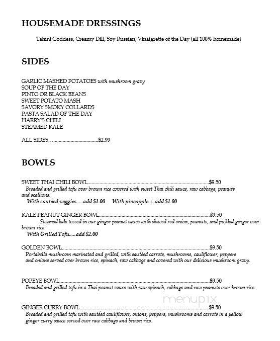 Sluggo's North Vegetarian Cafe - Chattanooga, TN menu_pic