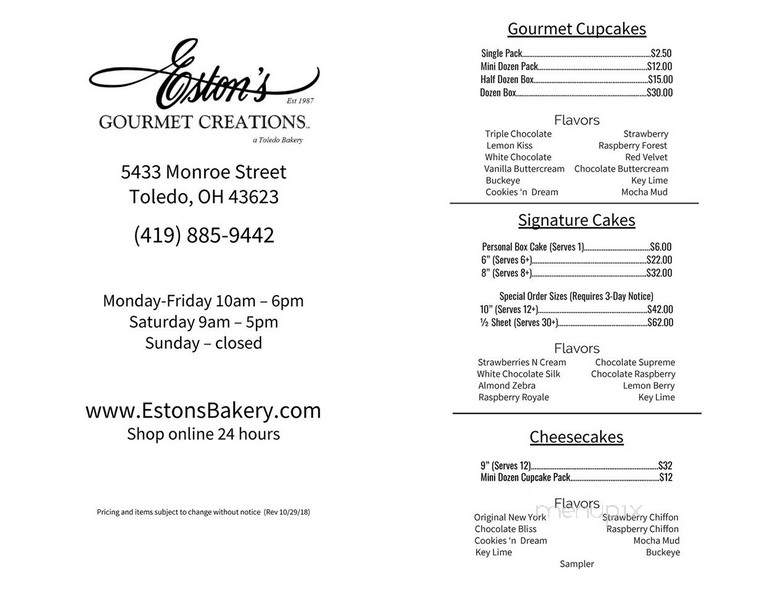 Eston's Gourmet Creations - Sylvania, OH