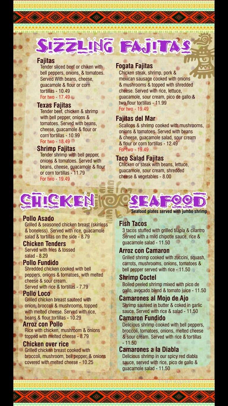 La Fogata Mexican Restaurants - Union, SC menu_pic