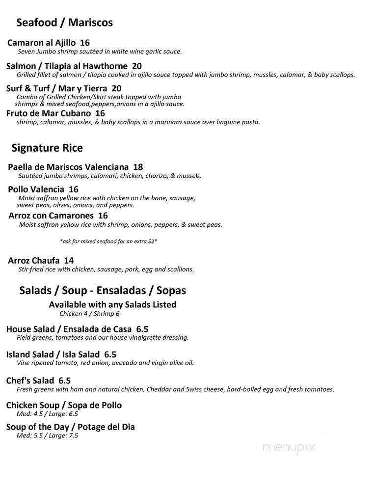 Cuban Flavor Cafe - Hawthorne, NJ menu_pic