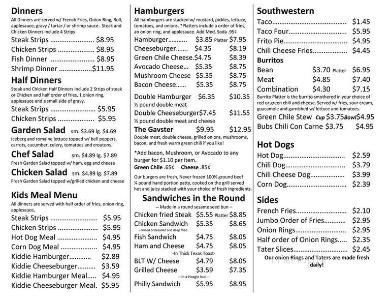 Bubsters - Rex's Hamburgers - Albuquerque, NM