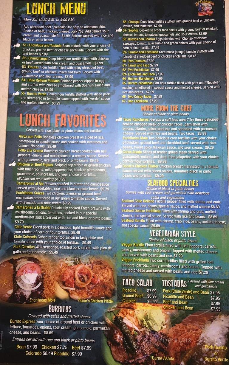 El Tenampa - Nampa, ID menu_pic