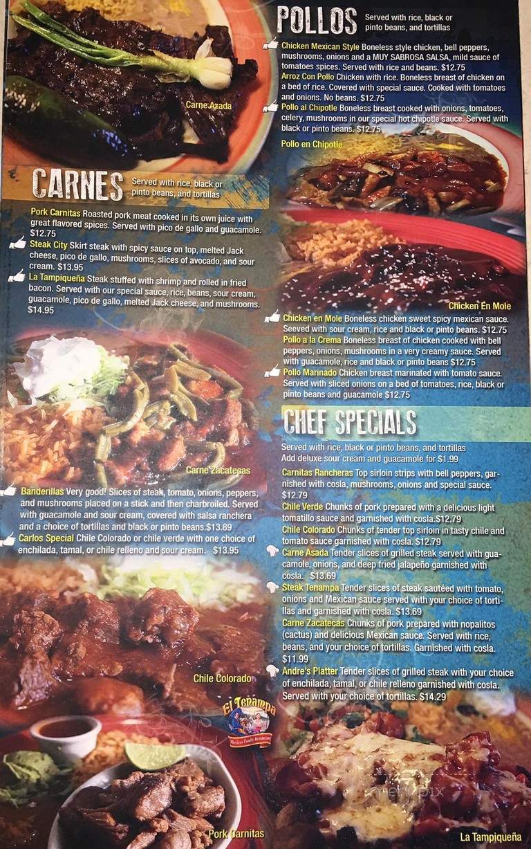 El Tenampa - Nampa, ID menu_pic