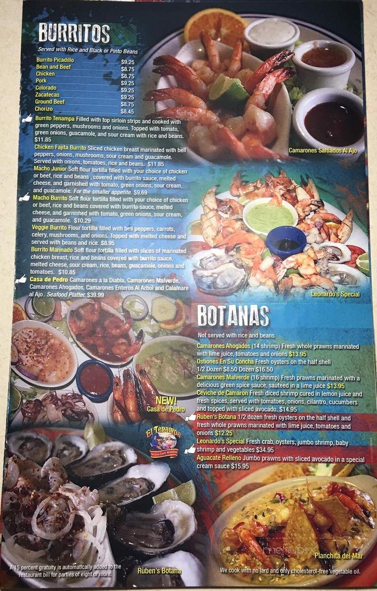El Tenampa - Nampa, ID menu_pic