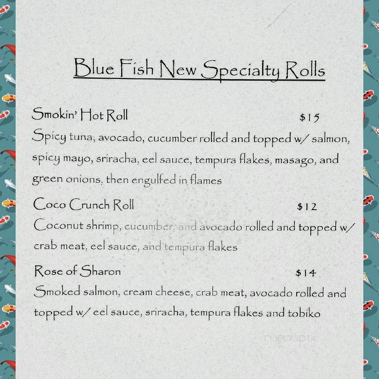 Blue Fish - South Jordan, UT menu_pic