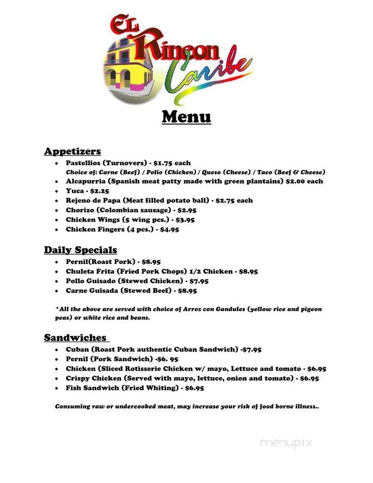 El Rincon - Philadelphia, PA menu_pic