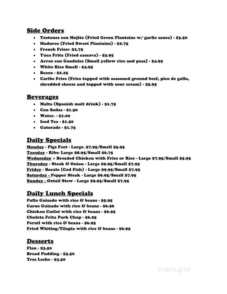 El Rincon - Philadelphia, PA menu_pic