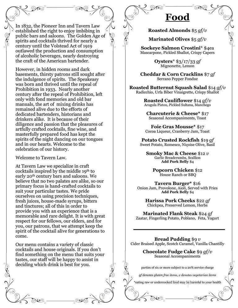Tavern Law - Seattle, WA menu_pic