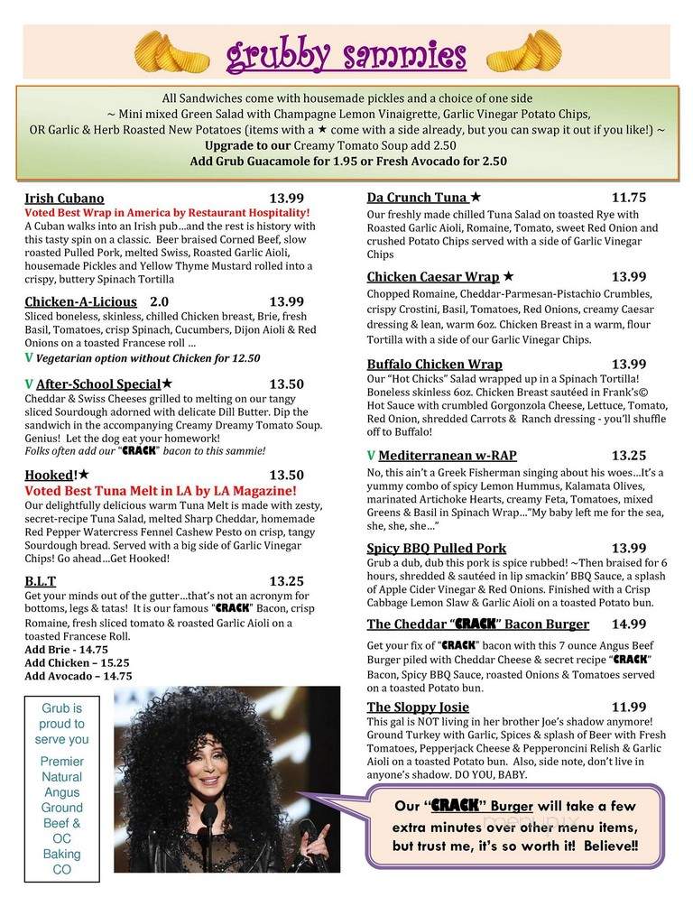 Aero Bistro - Los Angeles, CA menu_pic