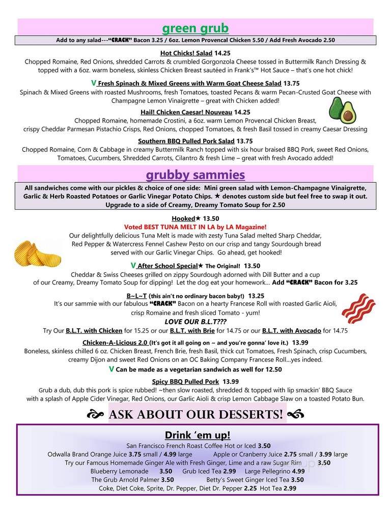 Aero Bistro - Los Angeles, CA menu_pic