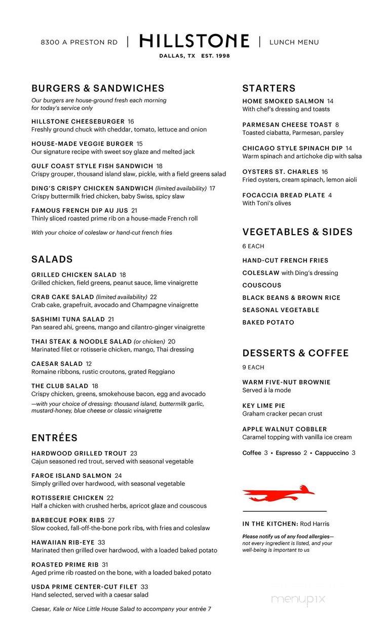 Hillstone's - Dallas, TX menu_pic