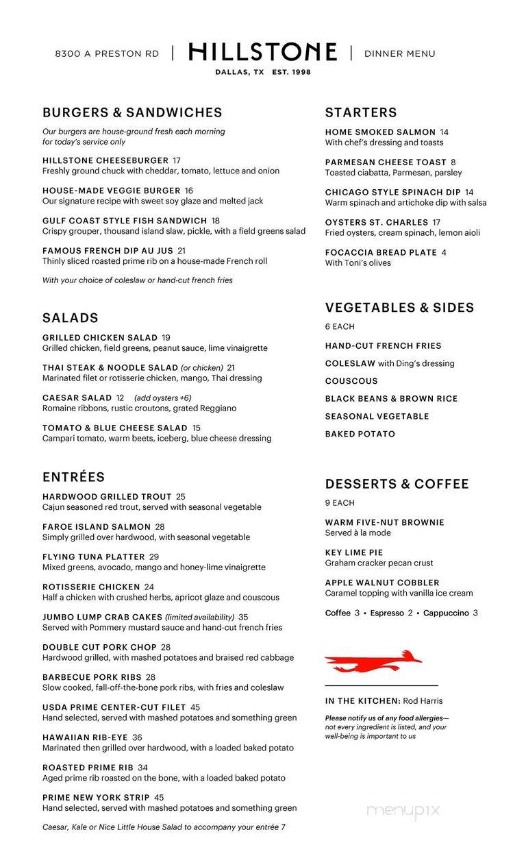 Hillstone's - Dallas, TX menu_pic