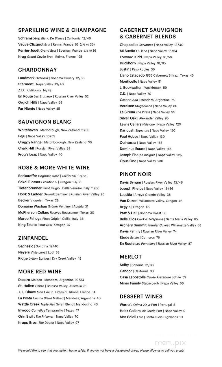 Hillstone's - Dallas, TX menu_pic