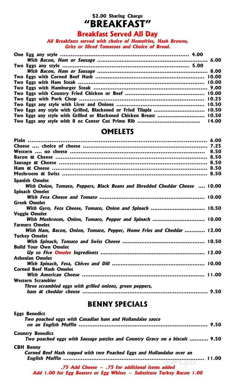 Nicks Family Diner - Orlando, FL menu_pic