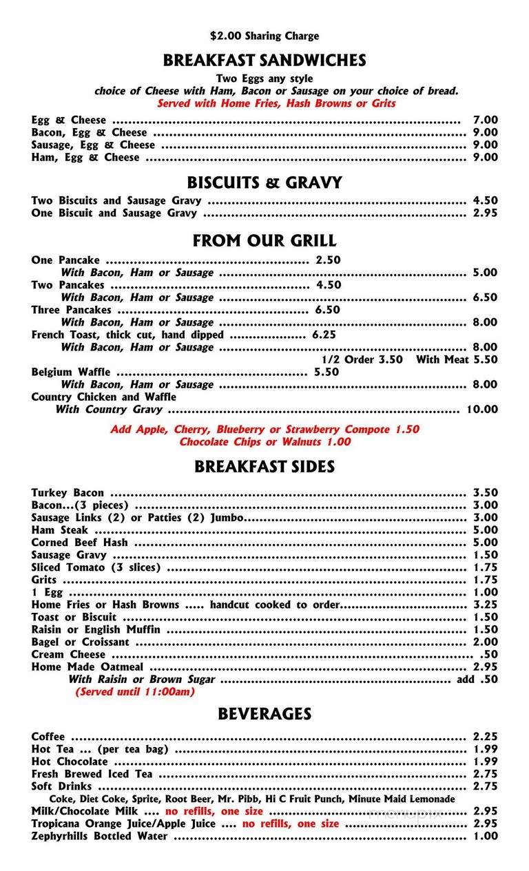 Nicks Family Diner - Orlando, FL menu_pic