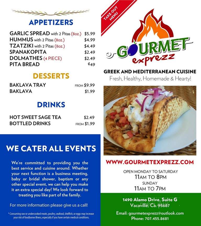 Gourmet Exprezz - Vacaville, CA menu_pic