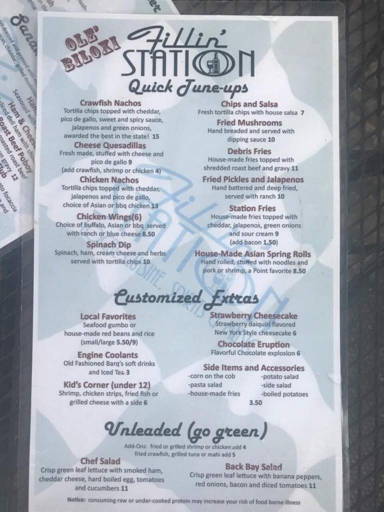Ole Biloxi Fillin Station - Biloxi, MS menu_pic