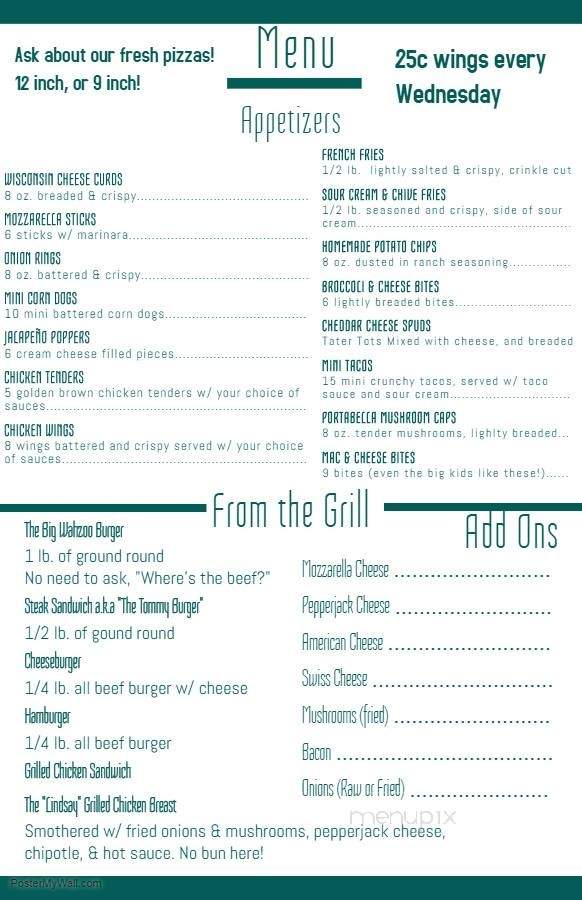 Tommy J's - Malone, WI menu_pic