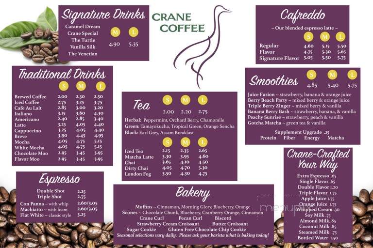 Crane Coffee - Omaha, NE menu_pic