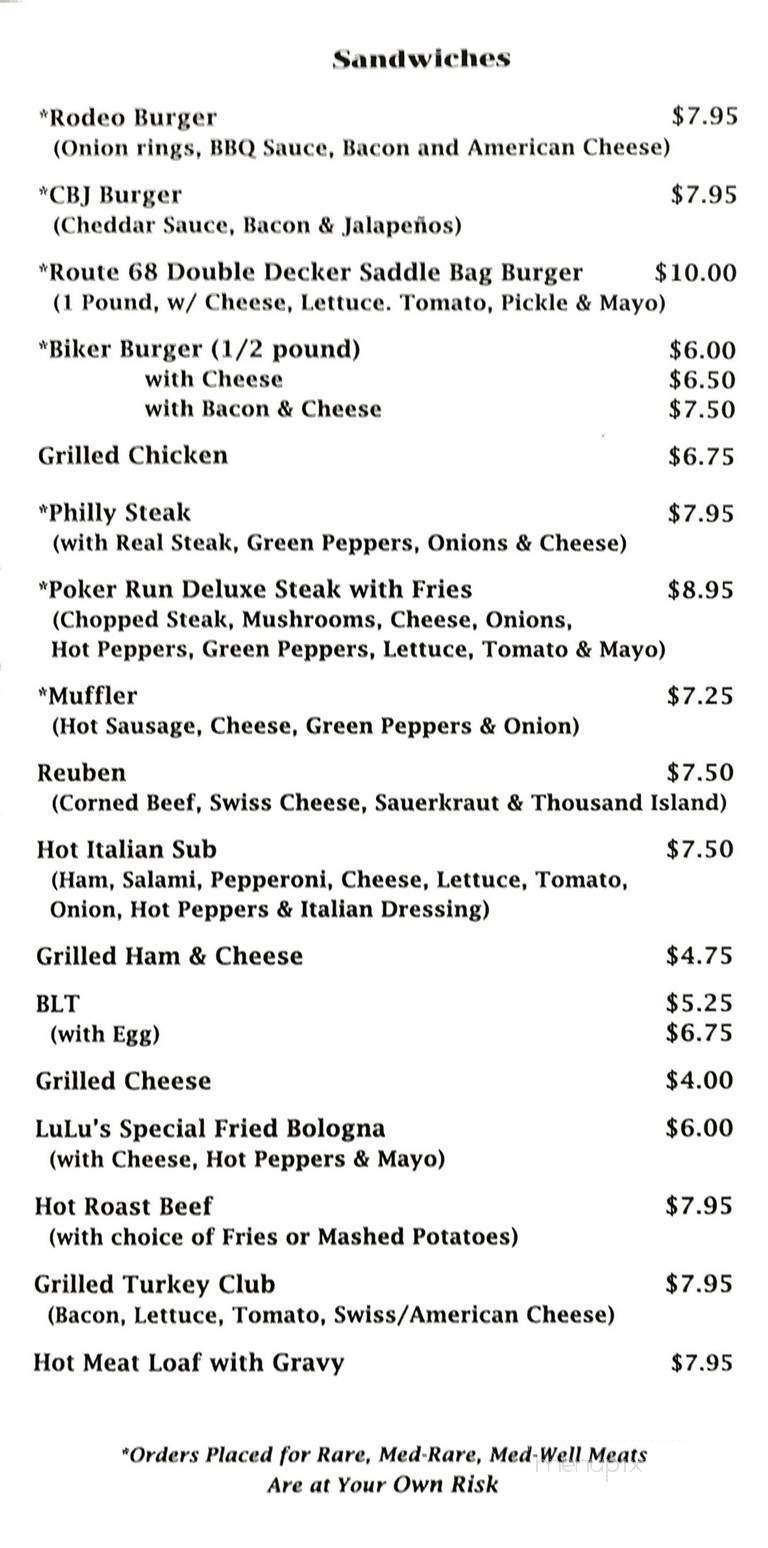 Luanne's Route 68 - Industry, PA menu_pic