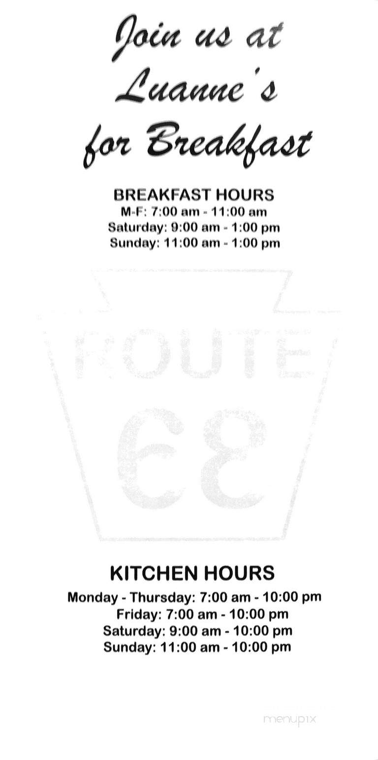 Luanne's Route 68 - Industry, PA menu_pic