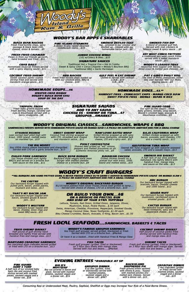 Dock Restaurant - St James City, FL menu_pic