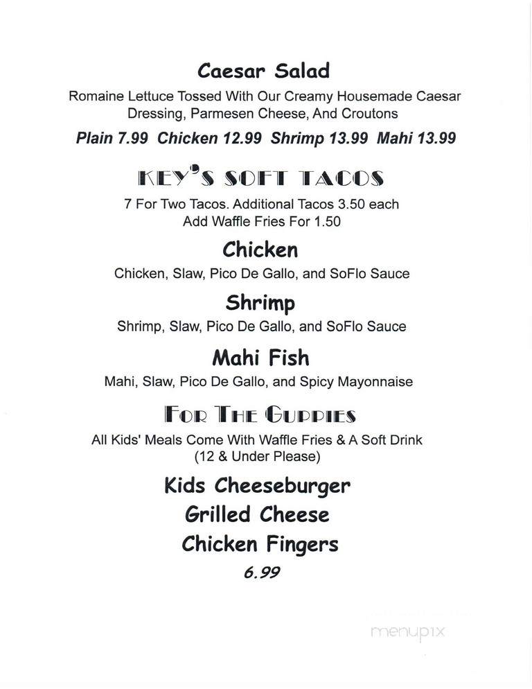 Safari Lounge - Islamorada, FL menu_pic