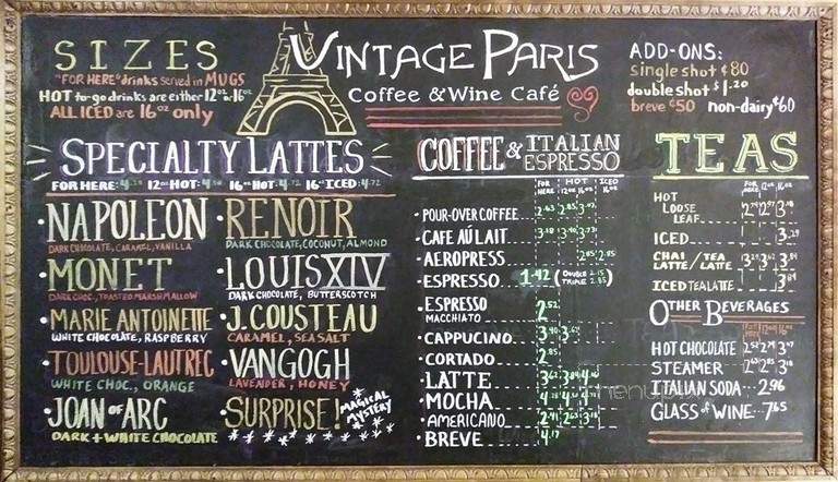 Vintage Paris - Hollister, MO menu_pic