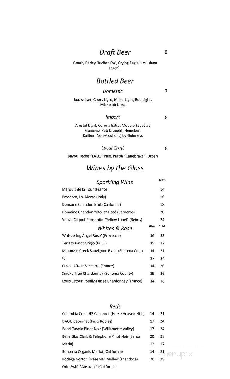 The Blue Room at The Roosevelt Hotel - New Orleans, LA menu_pic