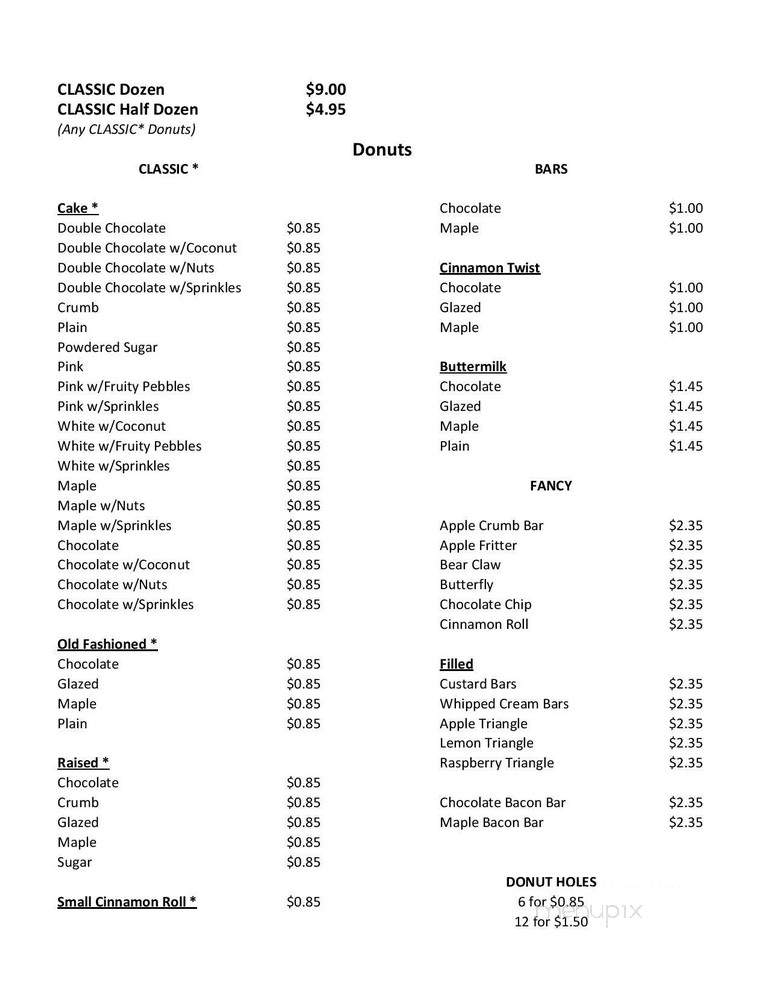 Donut House - Hawthorne, CA menu_pic