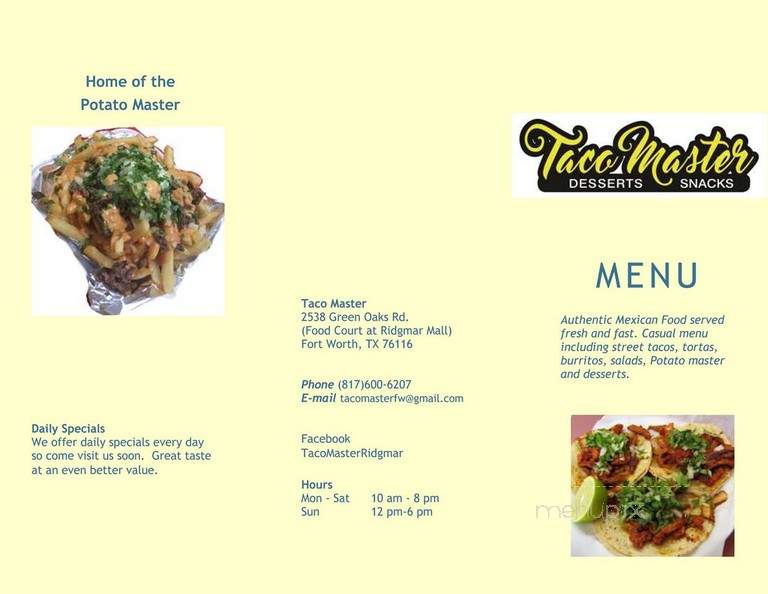 Taco Mix - Fort Worth, TX menu_pic