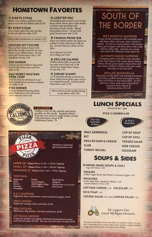 North Branch Bar & Grill - North Branch, MI menu_pic