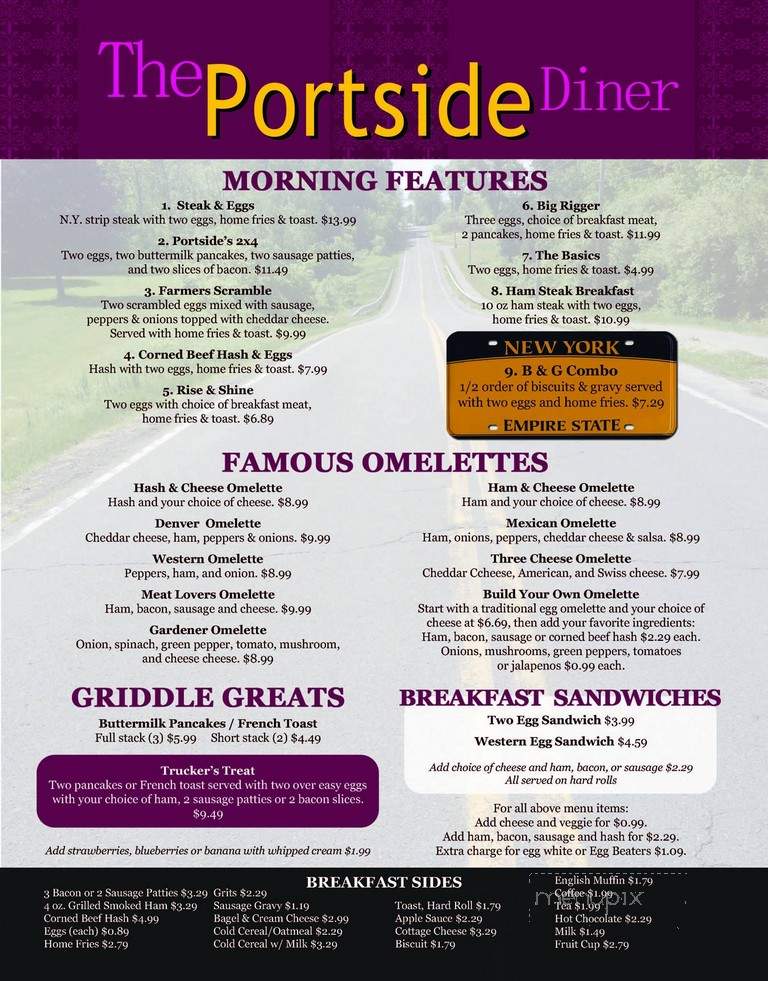 Portside Diner - Albany, NY menu_pic