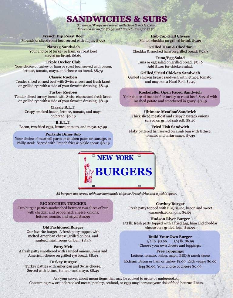 Portside Diner - Albany, NY menu_pic