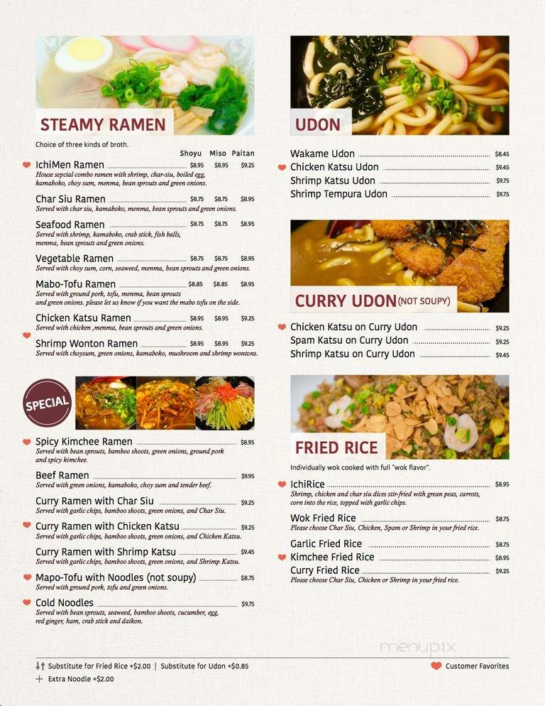 Ichiben - Pearl City, HI menu_pic