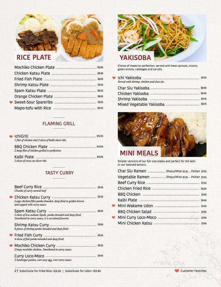 Ichiben - Pearl City, HI menu_pic