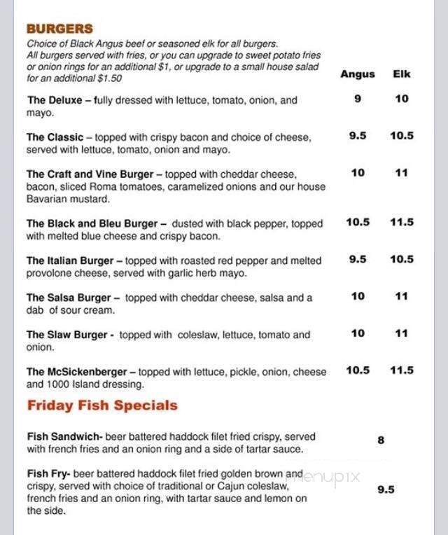 Varick Bar & Grill - Utica, NY menu_pic