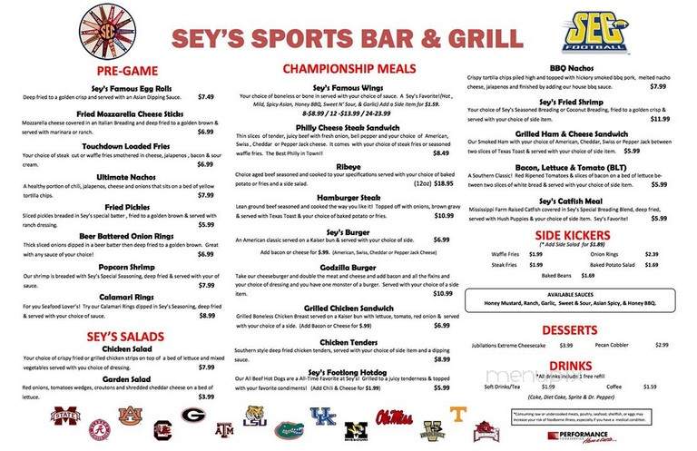 Sey's Sports Bar & Grill - Columbus, MS