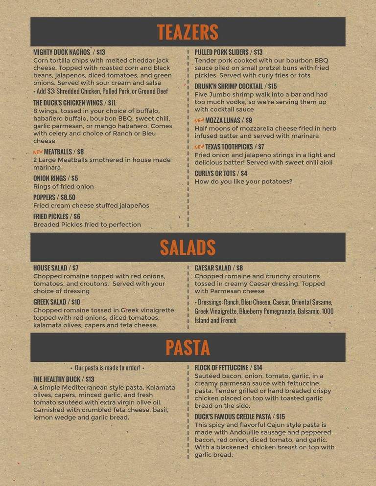Sitting Duck - Bigfork, MT menu_pic
