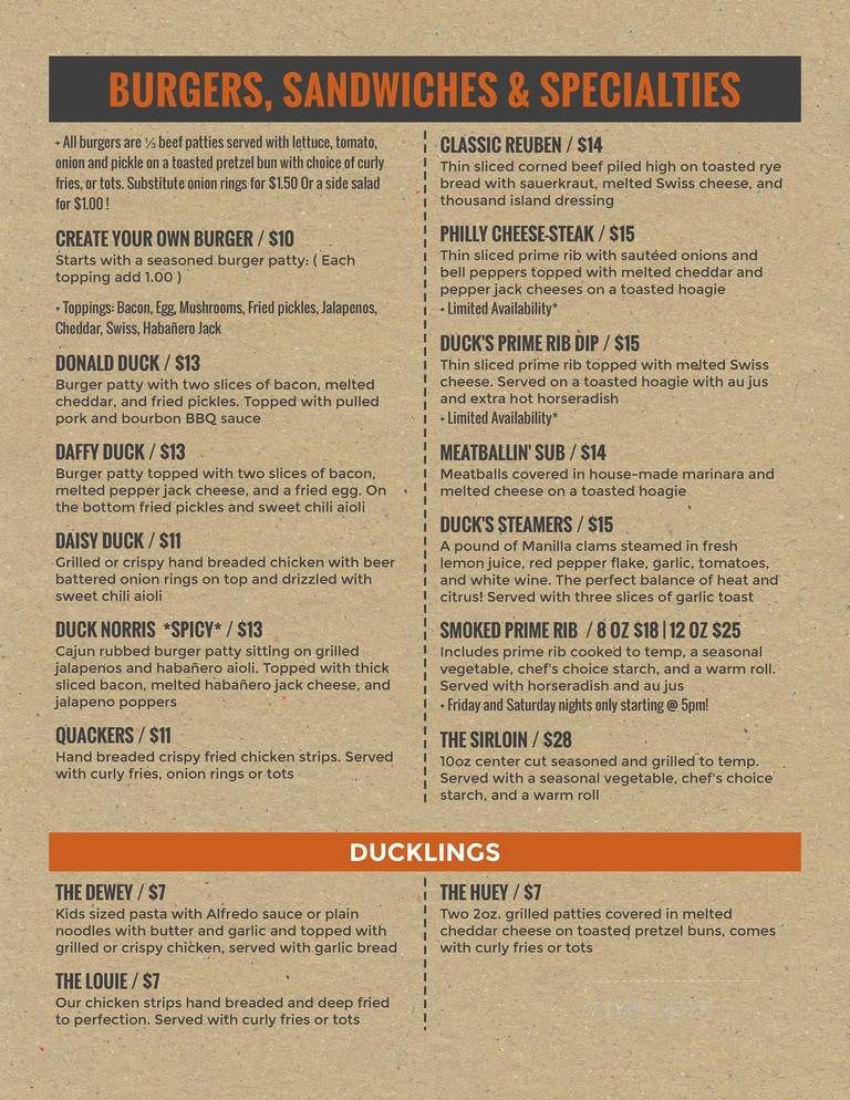 Sitting Duck - Bigfork, MT menu_pic