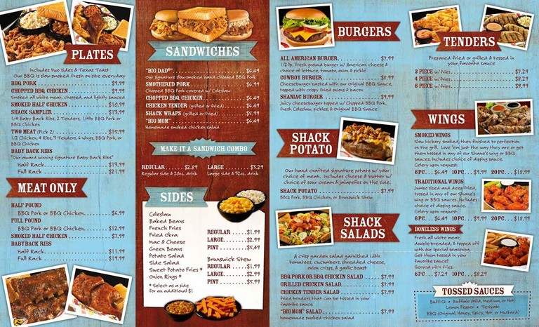 Shane's Rib Shack - Dunwoody, GA menu_pic
