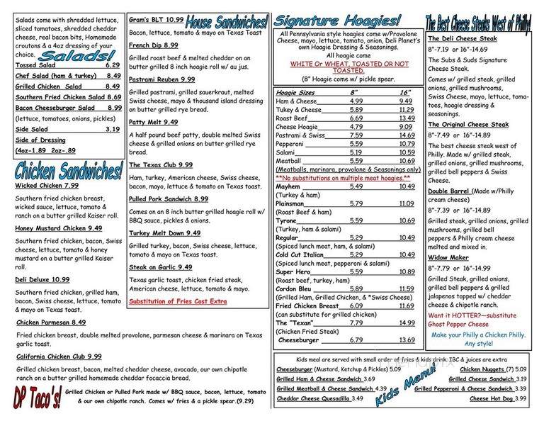 Deli Planet - Wichita Falls, TX menu_pic