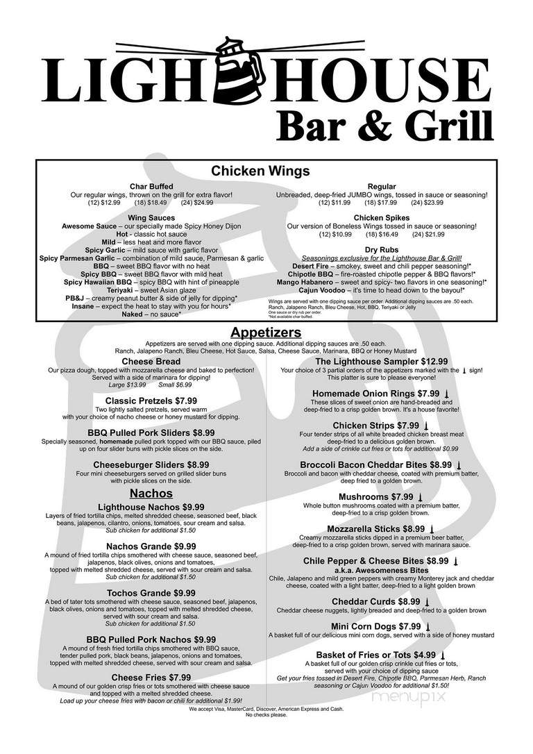 Lighthouse Bar & Grill - Omaha, NE menu_pic
