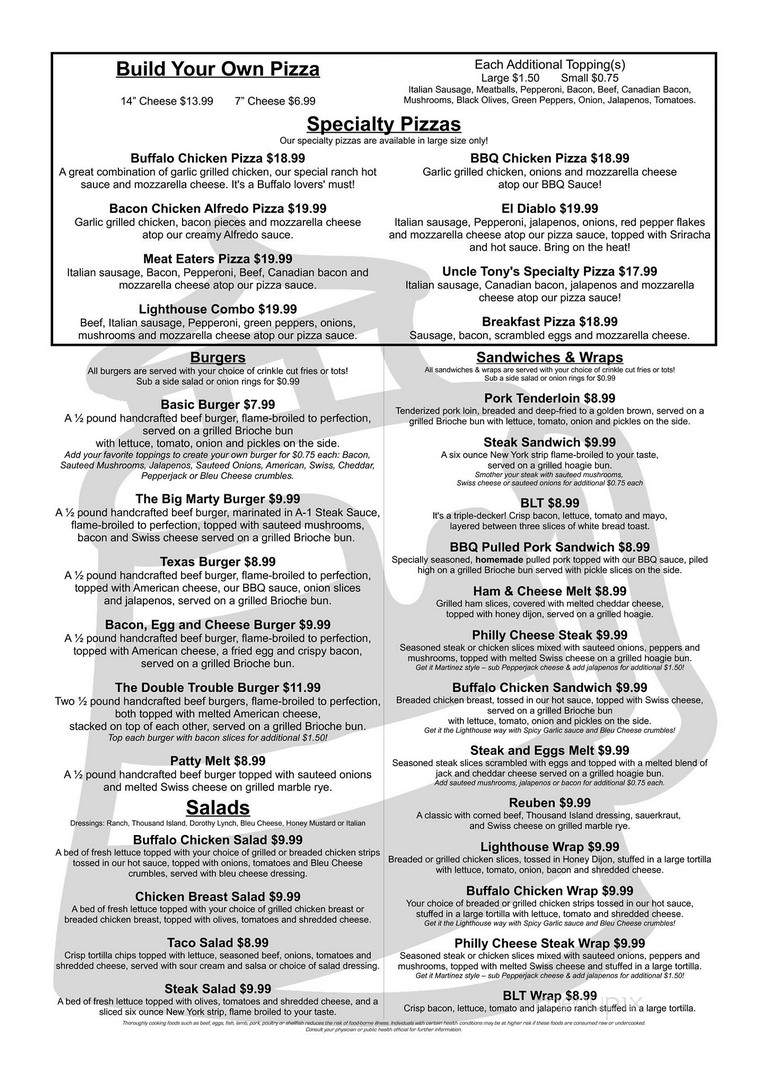 Lighthouse Bar & Grill - Omaha, NE menu_pic