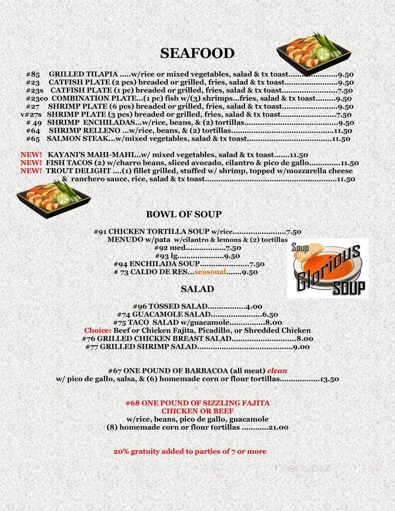 Las Lagunas - Floresville, TX menu_pic