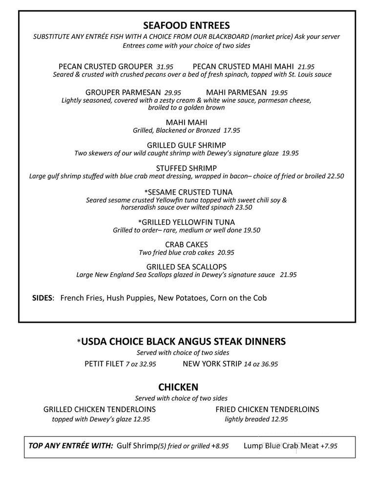 Dewey Destin's Harborside - Destin, FL menu_pic