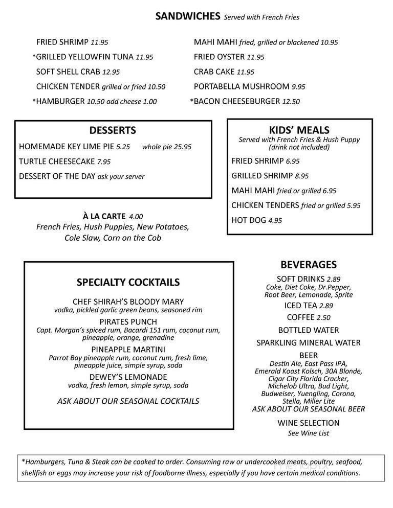 Dewey Destin's Harborside - Destin, FL menu_pic