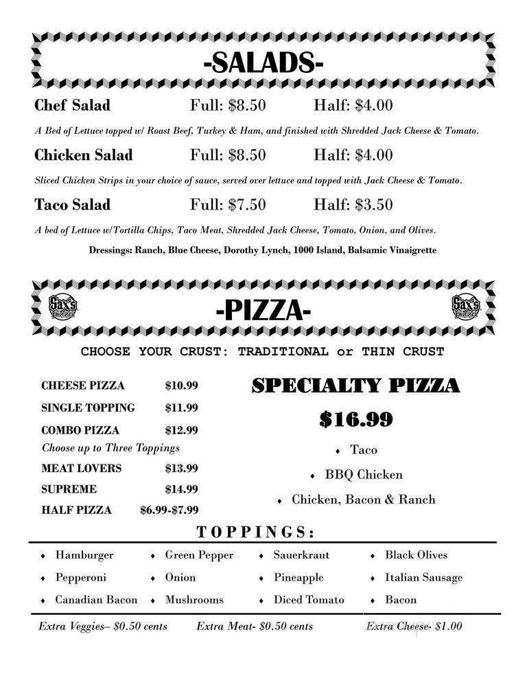 Bandits - Grand Island, NE menu_pic
