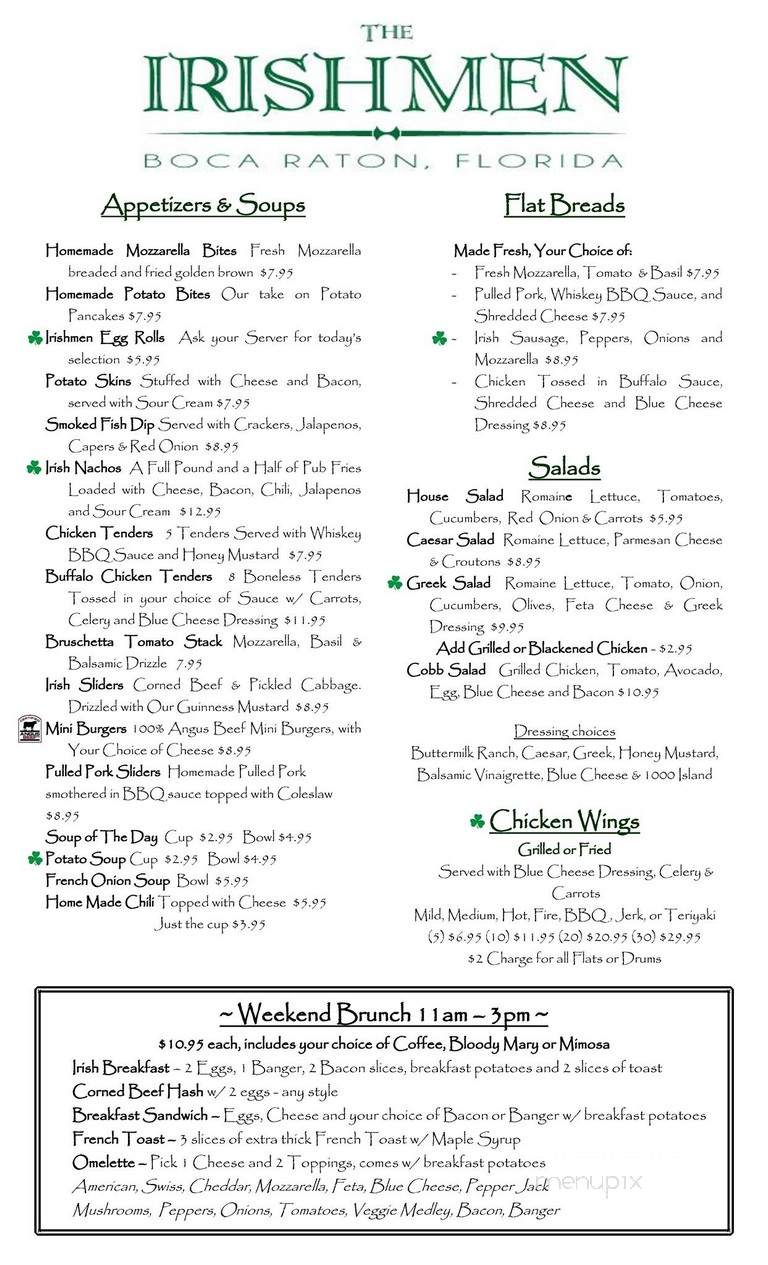 The Irishmen - Boca Raton, FL menu_pic