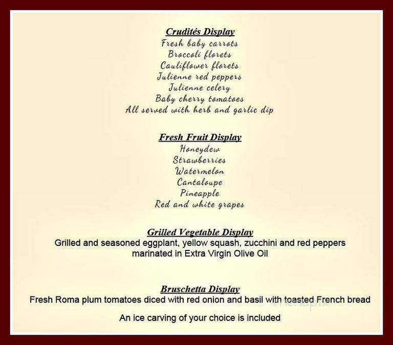 Richfield Regency Caterers - Verona, NJ menu_pic